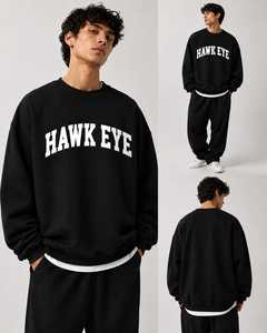 <b>Men's</b> Casual Hoodie New Fashion 350g Drop Shoulder Regular Fit Stand Collar <b>Pullover</b> Print Pattern Autumn Style Fleece - Product Image 4