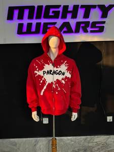 Custom 400 GSM 100% Cotton Fleece custom <b>puller</b> Zip Up Hoodie With Distressed embroidery and Screen Print Streetwear Design - Product Image 2