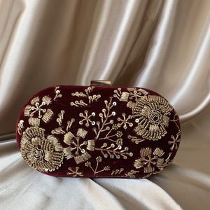 กระเป๋าคลัทช์งานปักลูกปัดประดับคริสตัลเพชร งานแฮนด์เมด สำหรับงานเลี้ยงสังสรรค์ งานแต่งงาน  สำหรับสุภาพสตรี - Product Image 5