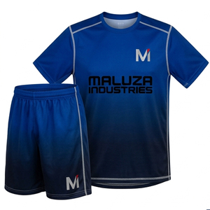 Ensemble de maillots de football personnalisés en polyester 100 % imprimé par transfert thermique, avec logo d'équipe, protection UV durable, vente en gros - Product Image 1
