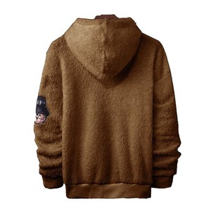 Sweat-shirt à capuche personnalisé de haute qualité pour homme, broderie ours, poche, mode hiver, écologique, coupe-vent, vente en gros - Product Image 3