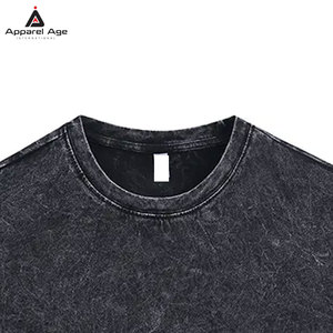 เสื้อยืดพิมพ์ลายโลโก้แบบกำหนดเองขายส่งสำหรับผู้ชาย แขนสั้น สวมใส่สบาย ผ้าฝ้าย 100% ทรงหลวม เสื้อยืดแบบย้อมสีเอซิด - Product Image 3