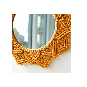 Espejo de Macramé Decorativo de Pared, Diseño Único MKI, Estilo Clásico Redondo, para Decoración del Hogar, Bodas, Sala de Estar, Suministros Indios - Product Image 1