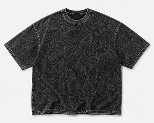 Camisetas al por mayor con borde sin rematar y peso pesado, 220 g/m², personalizadas, unisex, de corte holgado, con lavado ácido, estilo vintage oversize para hombre - Product Image 2