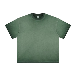 T-shirt oversize délavé à l'acide pour homme, en coton épais, uni, coupe décontractée, OEM - Product Image 1