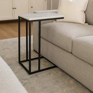 Mesa de Centro Vandana Zenova Hexa de Mármol y Metal para Sala de Estar Moderna y Decoración Contemporánea - Product Image 2