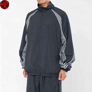 Fabricante de Ropa, Chaqueta Cortavientos Reflectante de 3m Personalizada y Conjunto de Pantalones de Nailon con Diseño de Impresión Digital, Traje Deportivo Cortavientos para Hombre - Product Image 3