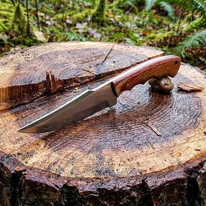 Couteau de chasse et de camping à lame fixe Pasha Enterprises, pointe tombante, acier inoxydable, manche en bois, qualité industrielle, OEM, export - Product Image 3