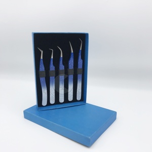 Haute qualité Ombre poudre revêtement argent pointe en acier inoxydable Extension de cils pince à épiler durable étiquette privée pointe pointue - Product Image 4
