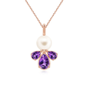 Colgante de Flor Vaayu Jewels con Amatista, Oro de 10K, 14K, 18K, Plata 925, 935, Joyería Minimalista para Mujer, Aniversario - Product Image 3