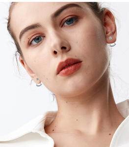 Pendientes de Plata de Ley 925 con Diamantes Cultivados en Laboratorio ZAWO VVS1, Corte Brillante Redondo, Joyería Fina para Mujer - Product Image 2