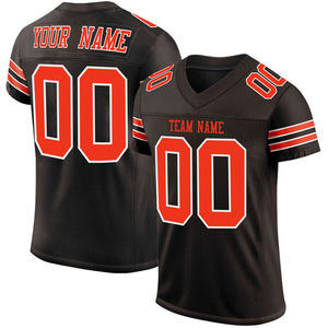 Camiseta de Fútbol Americano Personalizada con Cuello en V, Manga Corta, Malla Negra, Roja y Naranja, Número 00, Nombre del Equipo, Personalizada y Transpirable - Product Image 5