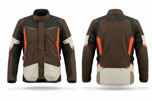 แจ็คเก็ตมอเตอร์ไซค์สีน้ำตาลเรียบหรู ทนทาน กันน้ำ ระบายอากาศได้ดี พร้อมอุปกรณ์ป้องกันอย่างดี - Product Image 2