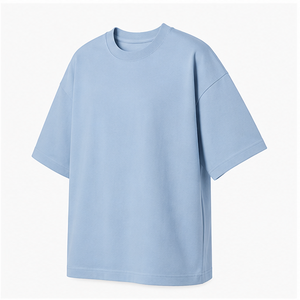 Custom <b>Cloud</b> Blue Lightweight Cotton Mens Oversized Short Sleeve Crew <b>Neck</b> T-Shirt MTS-OVR-0011 - Product Image 3