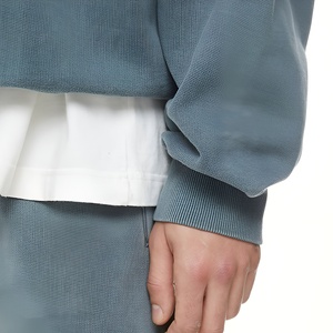 Sudadera Oversize de Forro Polar para Hombre, 100% Algodón, Cuello Redondo Liso, Unisex, Invierno, Venta al por Mayor, Estilo Urbano - Product Image 4