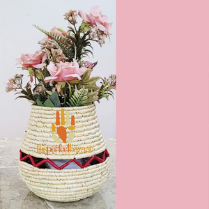 Pot de fleurs biodégradable en herbe de Munj avec un design rustique vintage pour la maison et le jardin - Product Image 4