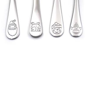 Children's Stainless Steel Silverware <b>Set</b> with Xmas Motifs | Rounded Handle <b>Kids</b> Dinnerware <b>Cutlery</b> <b>Set</b> - Product Image 2