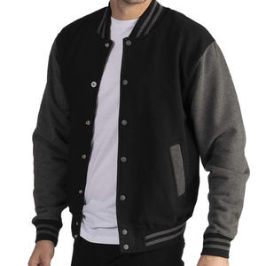 Unisex Cool Men's Winter Baseball Jacket Slim Sleeve Varsity Design Sheep <b>Fur</b> Button Plus Size Leather Polyester Knitted Process - Product Image 6