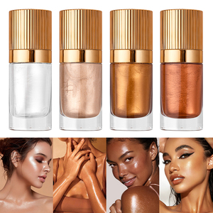 Body Shimmer Oil, Long Lasting Waterproof Highlighter <b>Makeup</b>, Natural Glow Liquid <b>Illuminator</b> for Body Face, Private Label - Product Image 1