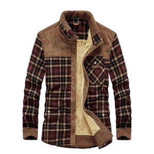 Chemise d'hiver pour homme, en coton épais, chaude, en polaire, à carreaux, manches longues, chemise en flanelle à carreaux Buffalo, taille plus M-4XL - Product Image 1