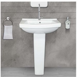 Compact ceramic laundry sink pedestal basin 580x495x870mm bathroom washtub porcelain washing clothes basin freestanding design - Product Image 3
