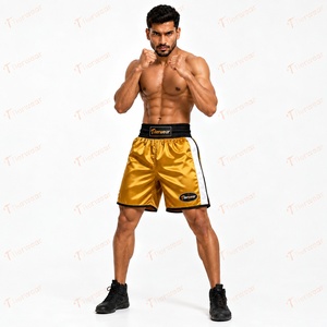 Men Fightwear Boxing <b>Shorts</b> 172 GSM Polyester Spandex Breathable Quick Dry Stretch Trunks Elastic Drawstring Waist Training Spar - Product Image 2