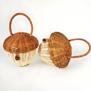 Cesta de mimbre para niños, accesorios infantiles, cesta de juego con diseño lindo, bolsos para niñas y niños - Product Image 3