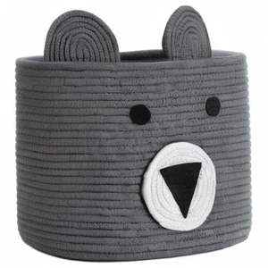 Cotton Rope Basket Woven <b>Laundry</b> <b>Hamper</b> Decorative Storage Bin for Bedroom Nursery Living Room - Product Image 2