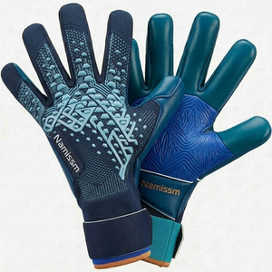 Guantes de Portero de Fútbol Profesionales de Alta Calidad, Personalizados, Transpirables, de Cuero, Antideslizantes, con Protección para los Dedos - Product Image 1