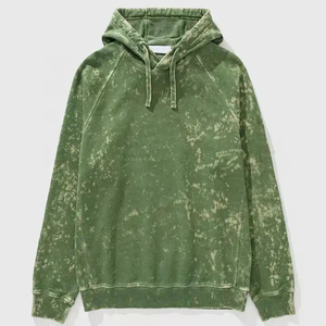 Sweat à capuche personnalisé en coton molletonné épais, effet vieilli et délavé à l'acide, pour hommes, vente en gros - Product Image 1