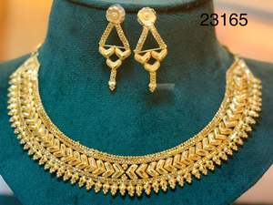 Último Modelo de MOLL JEWELLERS, Conjunto de Collar y Aretes Florales de Aleación Chapada en Oro de 24K, con Circonitas, para Mujer, Regalo de Boda, Joyería India de Moda - Product Image 4
