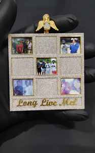 Colgante Conmemorativo Personalizado con Foto, Amuleto de Ángel, Marco para Múltiples Fotos, Chapado en Oro, con Moissanita, Colgantes de Lujo - Product Image 2