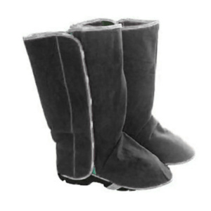 Eco-Friendly Cowhide Split Leather Industrial Safety Clothing Flame Retardant Heavy-Duty Construction Welding Shoe Cover Foot - Product Image 6