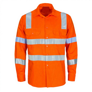 Outdoor Use <b>Shirts</b> for Men Hot Sale 100% Cotton Welder Workwear Long Sleeve Reflective Safety Clothing for <b>Welding</b> Men's <b>Shirts</b> - Product Image 1