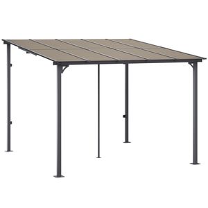Pergola autoportante murale 10 x 10 en polycarbonate rigide résistant aux UV, avec structure en métal, pour patio, auvent et gazebo - Product Image 1