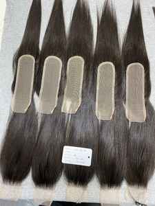 Fermetures de qualité fiable, cuticules alignées, vierges, brutes, non traitées, vietnamiennes, ondulation naturelle, couleur 1B, transparentes, pour toupets - Product Image 4