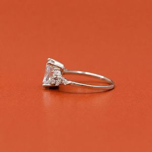 Sterling Silver With Oval <b>Diamond</b> <b>Simulated</b> Engagement Solitaire Ring Gift For Her - Product Image 3