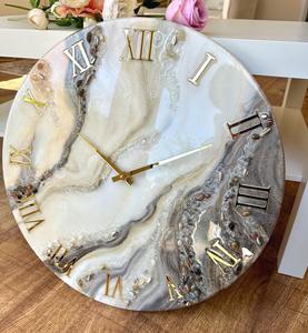 Nouvelle décoration murale élégante, horloge murale entièrement en résine, design moderne rond pour salon et décoration intérieure. Les meilleures horloges murales. - Product Image 1