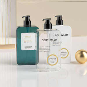 Custom Cosmetic Packaging 500ml 16.9oz Flat PETG Plastic <b>Bottle</b>-Lotion <b>Pump</b> Sprayer for <b>Shampoo</b> & Conditioner Unalilia GZSF-17 - Product Image 4