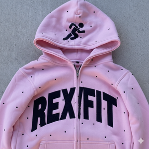 Fabricant de sweats à capuche personnalisés avec fermeture éclair entièrement ornée de strass, sweats à capuche streetwear avec appliques brodées, sweats à capuche et sweat-shirts pour hommes - Product Image 2