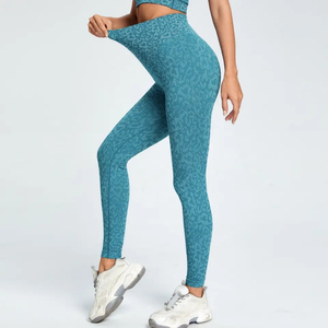 Leggings de yoga Apex para mujer, de cintura alta acanalada, con efecto levantacola, ecológicos, sin costuras, para deporte, fitness, gimnasio, ciclismo y running. - Product Image 6