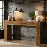 Table console en bois naturel de style farmhouse pour entrée ou table d'appoint