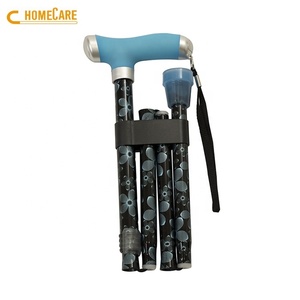 Bâton de marche pliable avec poignée en silicone, embout en caoutchouc lumineux et poignée en T - Product Image 5