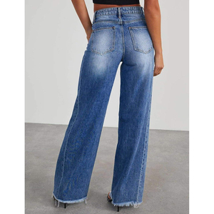 Jeans Casuales de Mujer 2026, Transpirables, de Pierna Ancha, Elásticos, Estilo Boyfriend, Corte Ajustado, Cintura Media, de Mezclilla - Product Image 4