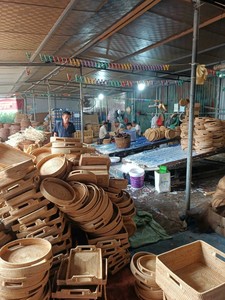 New Arrival Two Tier Natural Rattan Serving <b>Tray</b> Stand Eco Friendly Display <b>Tray</b> Wholesale Bulk Supplier Home <b>Decor</b> Organizer - Product Image 6