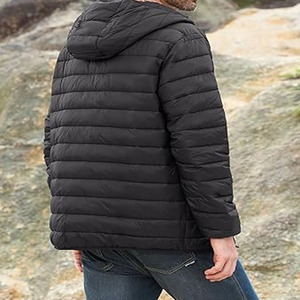 Hooded Heavy Designer Puff Padded Coat Oversized Down Bubble Winter Black Custom Men Puffer <b>Jacket</b> - Product Image 4