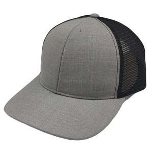 Custom logo Premium Cheap High Crown Classic 6 Panel Plain Blank Curved Brim Two Tone Gorras Mesh Trucker Cap <b>Hat</b> - Product Image 1