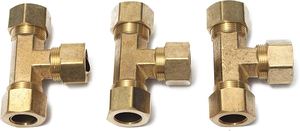 Conectores en T de Latón Personalizados, Mecanizados por CNC, Lisos, de 1/8", 1/4", 3/8", 1/2", 6mm, 8mm, 10mm, 12mm, con Doble Férula de Compresión Hidráulica - Product Image 5