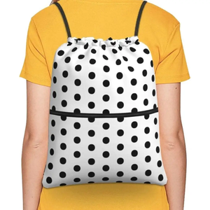 Bolsa Deportiva con Cordón y Estampado de Puntos Negros por Sublimación, Mochila de Poliéster Resistente para la Escuela, Gimnasio, Viajes y Eventos - Product Image 3
