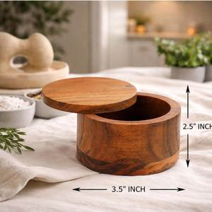Spice Antic Wooden <b>Box</b> With 4 Containers & Spoon in Wooden Spice <b>Box</b> Set for Kitchen <b>Masala</b> Spice Boxes - Product Image 5